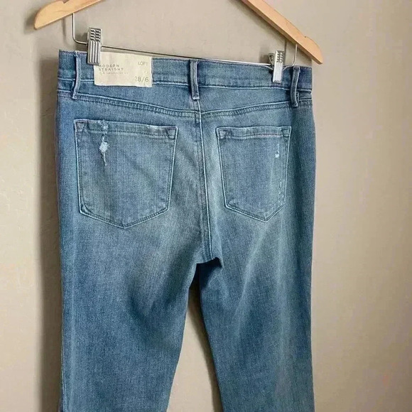 Loft Modern Straight Distressed Jeans Size 6 - Picture 10 of 12